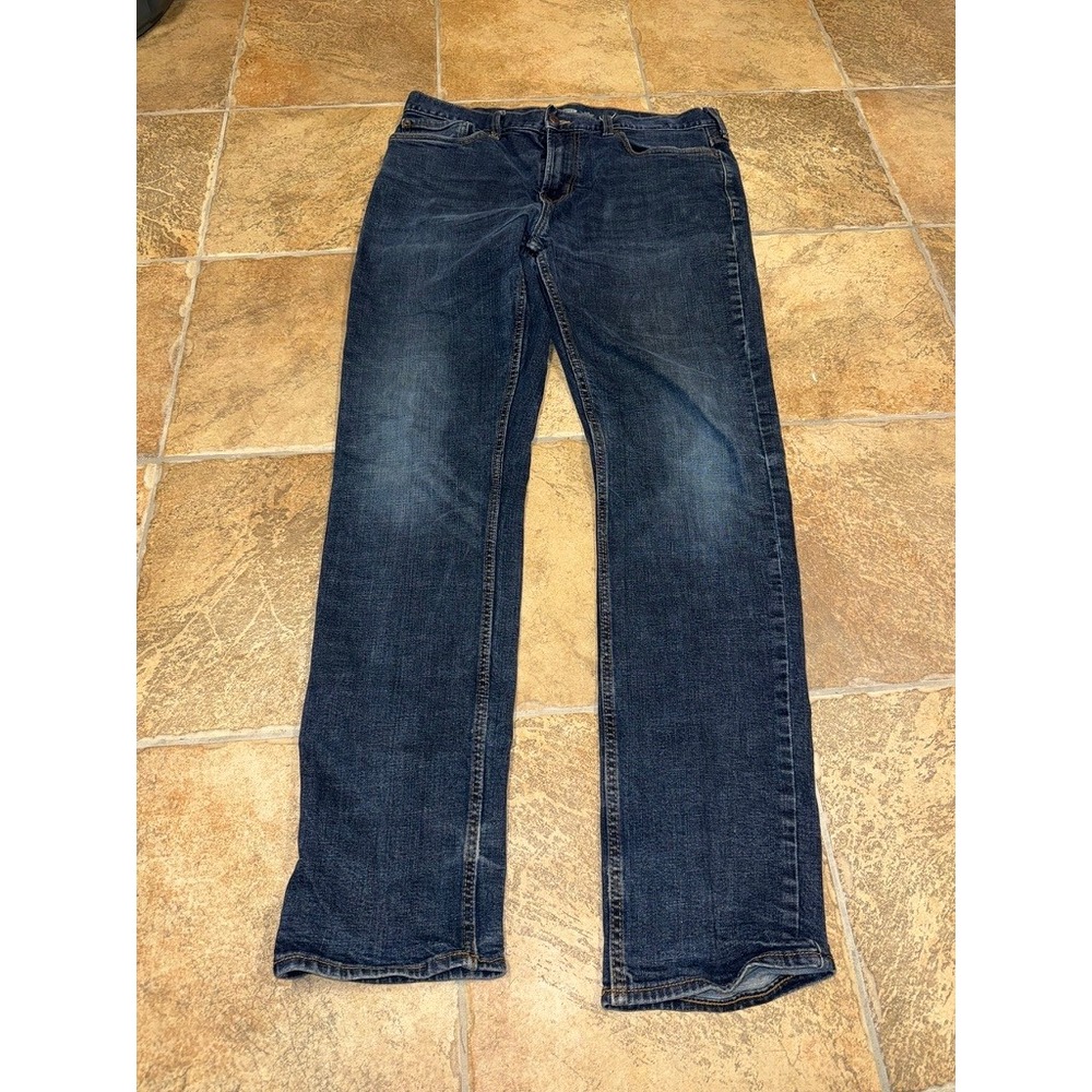 Old Navy Mens Slim Built-In Tough Jeans Dark Wash Denim 36x34